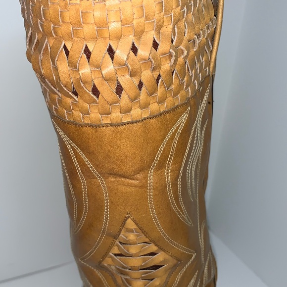 Baron Collection Dingo Western Cowboy Boots made in Spain Mens size 11.5 tan - Picture 5 of 16